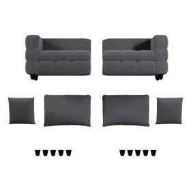 ROMA 77.16" Grey Couch, Loveseat Sofa, Couches for Living Room, Comfy Sofas for Living Room 10min No Tool Fast Assembly, Small Couch for Bedroom