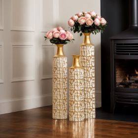 Floor Vases Gold Large Vases - 32/28/24 inch decorative high vases set of 3 for home decor Vintage Large vases representing twigs Twigs dried flo