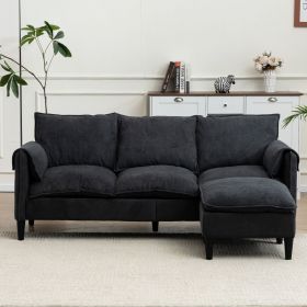Convertible Combination Sofa Sofa L-Shaped Sofa with Footstools with Storage, Blue Sofa for Living Room