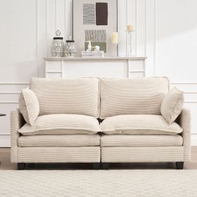 [VIDEO provided][New] Modular Sofa , Velvet Large U-Shaped Couch Comfy Upholstered 2-Seat Sofa ,2 Lumbar Pillow, Deep Seat Couch for Living Room
