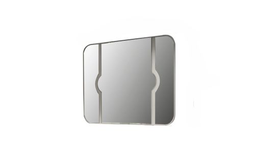 Eternity Traditional Style Mirror Made with Wood and Gold Accents in Beige