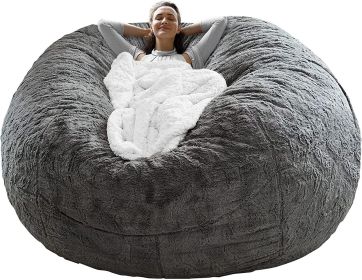 Bag Chair Cover(it was only a Cover;  not a Full Bean Bag) Chair Cushion;  Big Round Soft Fluffy PV Velvet Sofa Bed Cover;  Living Room Furniture