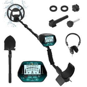 Professional Metal Detector Set Gold Finder for Adults Beginners with 10.04In Waterproof Coil LCD Display All Metal DISC PP Mode Foldable Shovel