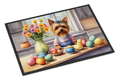 NEW Decorating Easter Yorkshire Terrier Doormat Front Door Mat Indoor Outdoor Rugs for Entryway, Non Slip Washable Low Pile, 18H X 27W