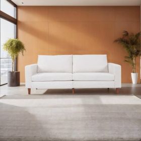 White Corduroy, Modern Style Solid Color Sofa, Multi-Person Sofa, Suitable For Living Room And Office