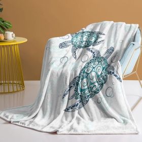 3D Sea Turtle Fleece Throw Blanket for Bed Sea Turtle Fleece Throw Blanket for Women Men Super Soft Plush Sea Turtle Throw Blanket Gifts 130X150c