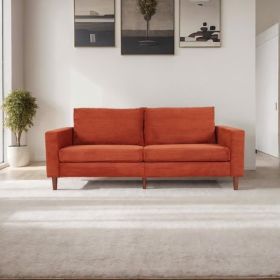 Orange Corduroy, Modern Style Solid Color Sofa, Multi-Person Sofa, Suitable For Living Room And Office