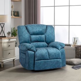 Living Room Recliner Chair Sofa with Massage and Heating (Main Material: Fabric, Main Color: Blue)