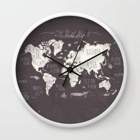 The World Map Wall clock (Color: Black)
