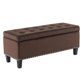 Ottoman with Storage,Foot Rest Bench Bag Floor Chair for Bedroom or Entryway in Gray (Color: Coffee)