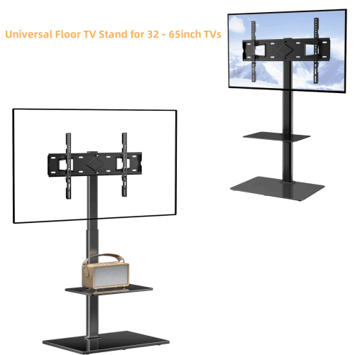 Universal Floor TV Stand for 32 - 65inch TVs, Supports Up to 90 lbs. Rotating & Height - Adjustable