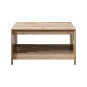 31.5 in. Black Oak Square Wood Coffee Table (Colour: PWS-CT2041-OAK)